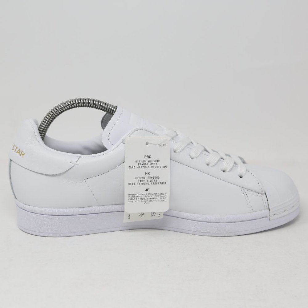 adidas Superstar Pure Luxe Premium White Sneaker FV3352 Gold Trainer Casual - Picture 3 of 11